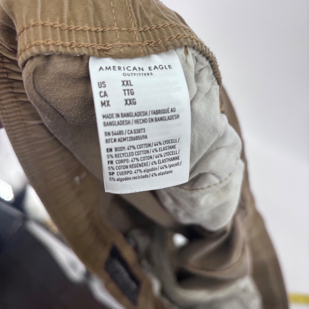 American Eagle Outfitters XXL Flex Khaki Brown Drawstring Casual Shorts - Picture 6 of 6